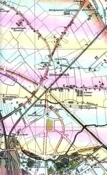 Landkarte Mörsenbroich um 1902